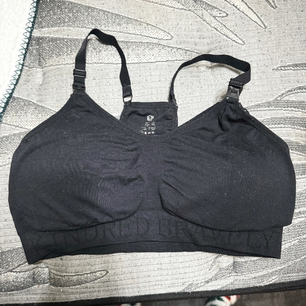 Kindred Bravely Nursing Bra Womens Large Black Mom Maternity Neutral Comfy